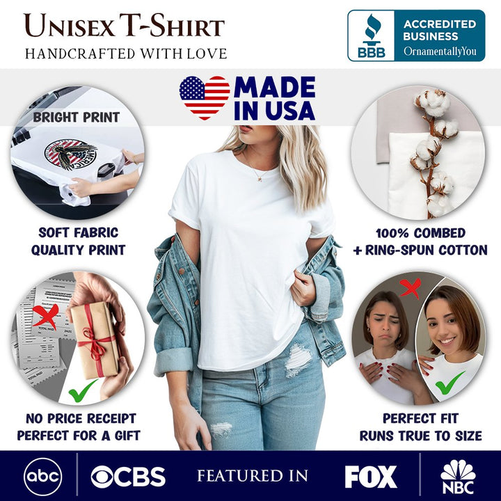 Retro America 1776 Floral T-Shirt, Land of the Free Patriotic Tee T-Shirts OrnamentallyYou