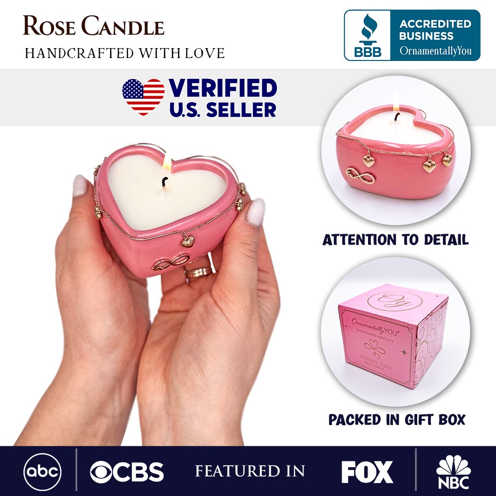 Heart Shaped Eternal Love Candle, Gift with Pendant for Her Candles OrnamentallyYou
