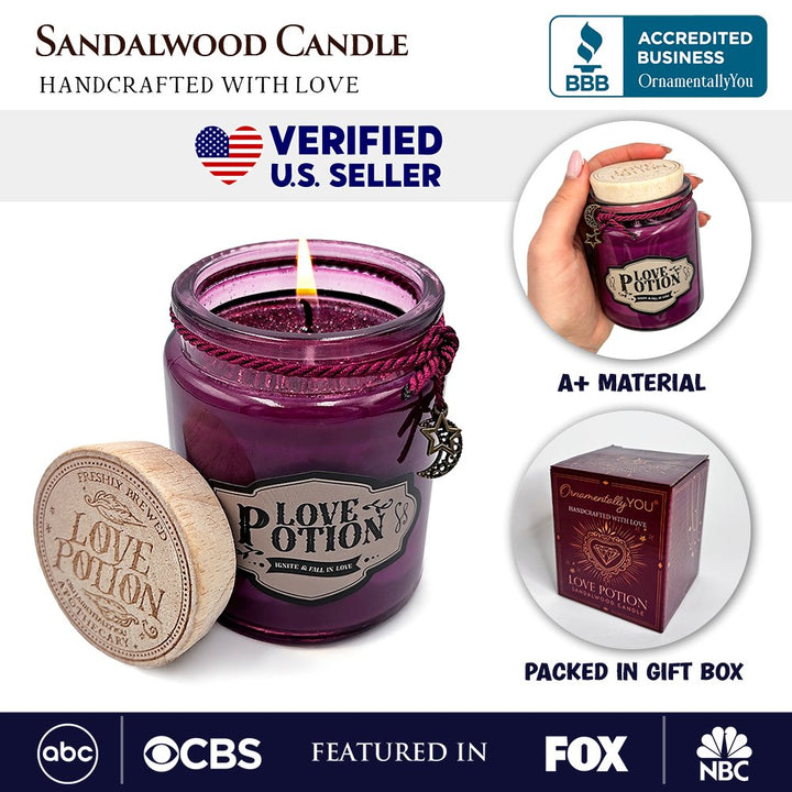 Love Potion Romantic Candle, Valentine Decor Candles OrnamentallyYou