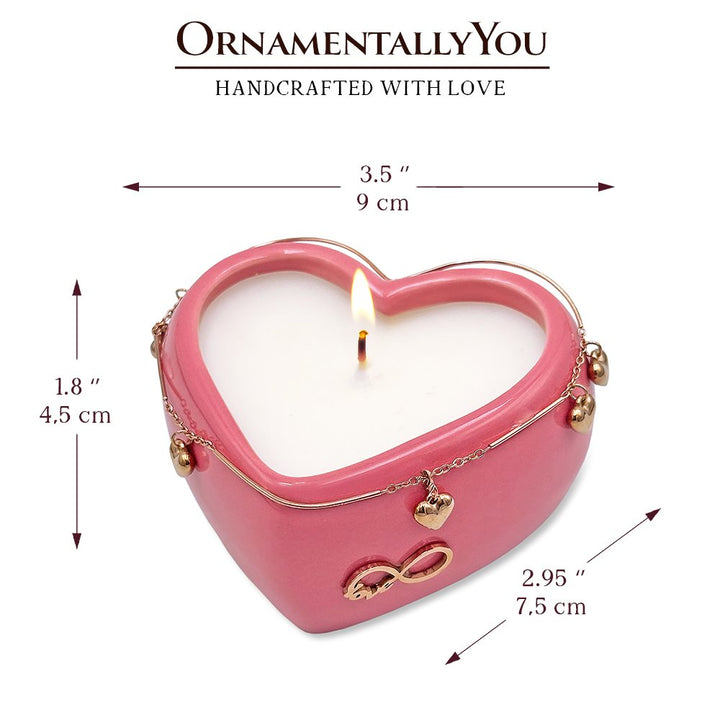 Heart Shaped Eternal Love Candle, Gift with Pendant for Her Candles OrnamentallyYou