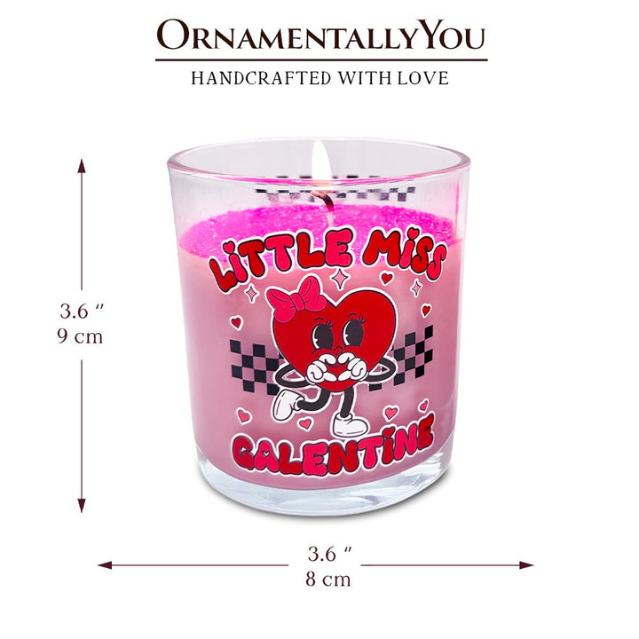 Little Miss Galentine Candle, Single Women Pink Valentine's Day Gift Candles OrnamentallyYou