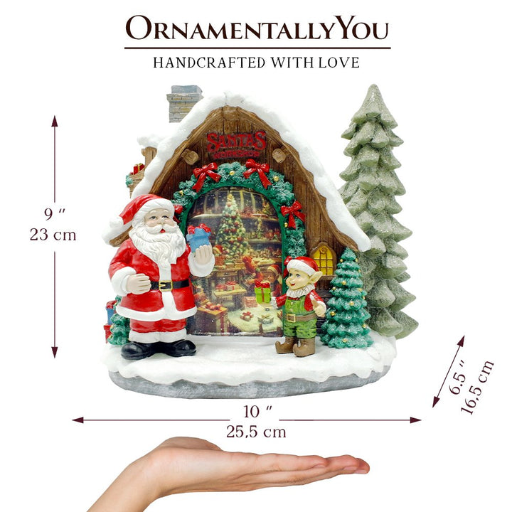 (Pre-Order) Santa's Workshop Delight Figurine, 10" Christmas Station with Elves Resin Statues OrnamentallyYou
