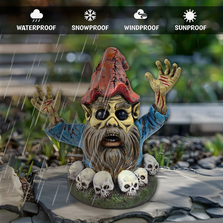 (Pre-Order) Zombie Gnome Garden Statue, 8" Outdoor Halloween Figurine Yard Decoration Resin Statues OrnamentallyYou