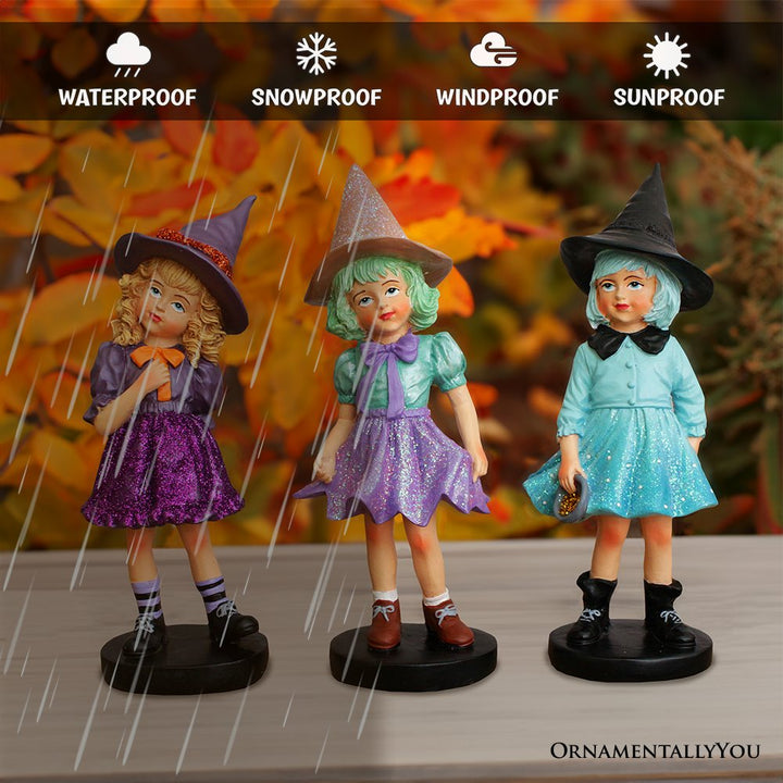 (Pre-Order) Mystical Victorian Witch Sisters Set of Three Figurines, Enchanted 6" Statues for a Bewitching Halloween Tabletop Display Resin Statues OrnamentallyYou