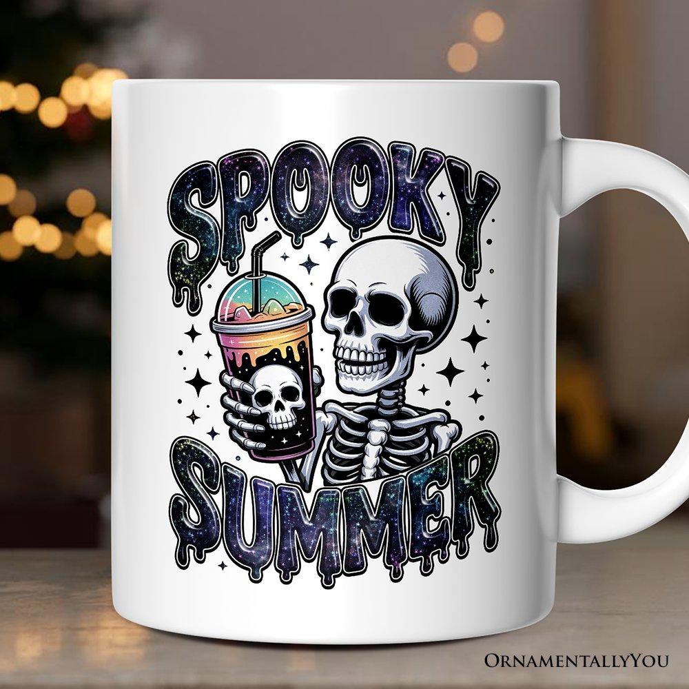 Spooky Summer Skeleton Personalized Mug, Snarky Halloween Coffee Gift with Custom Name Personalized Ceramic Mug OrnamentallyYou 12oz Mug