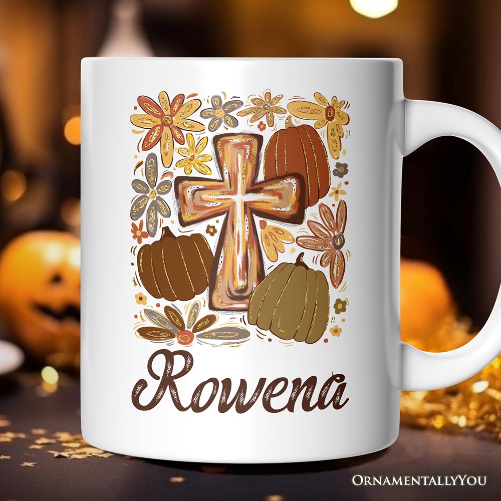 Fall Blessings Personalized Mug, Autumn Christian Faith Gift with Custom Name Personalized Ceramic Mug OrnamentallyYou 12oz Mug Customized