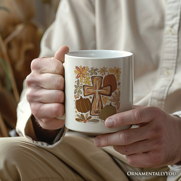 Fall Blessings Personalized Mug, Autumn Christian Faith Gift with Custom Name Personalized Ceramic Mug OrnamentallyYou