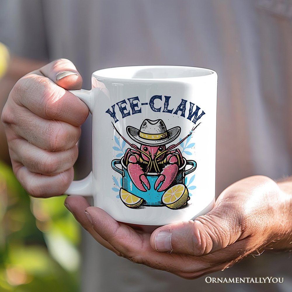Crawfish Yee-Claw Western Cowboy Personalized Mug, Summer Boil Season Gift with Custom Name for Fisherman Personalized Ceramic Mug OrnamentallyYou