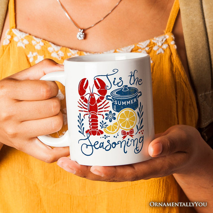 Crawfish Boil Season Summer Personalized Mug, Seafood Funny Retro Gift with Custom Name Personalized Ceramic Mug OrnamentallyYou