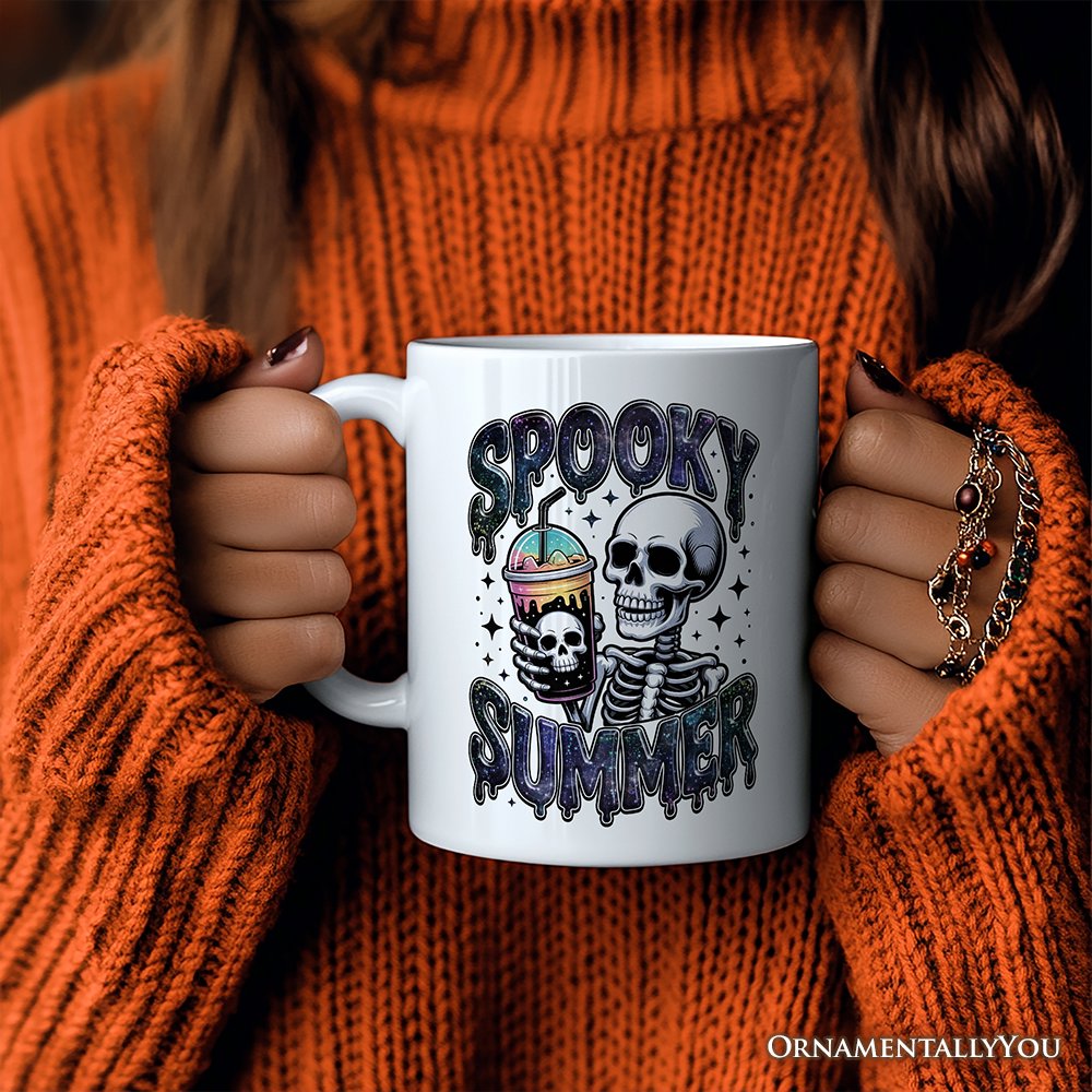 Spooky Summer Skeleton Personalized Mug, Snarky Halloween Coffee Gift with Custom Name Personalized Ceramic Mug OrnamentallyYou