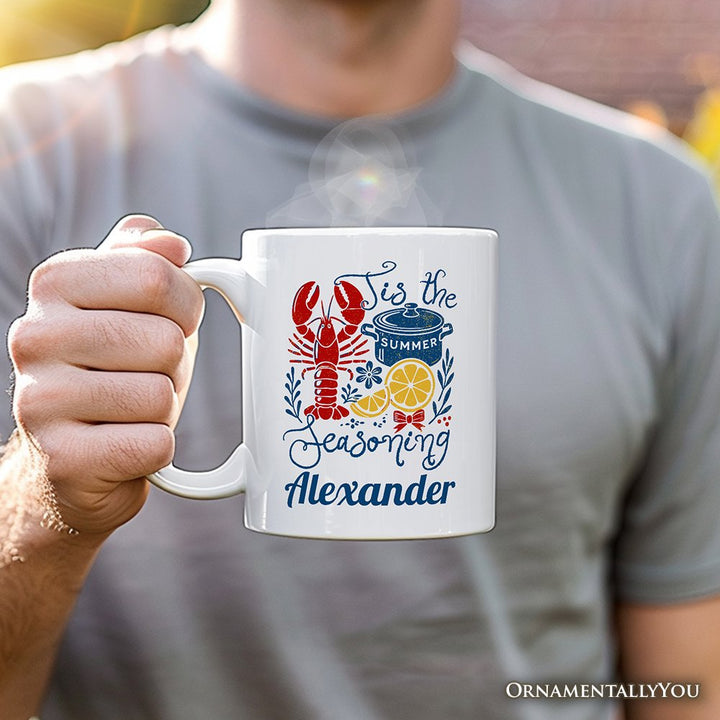 Crawfish Boil Season Summer Personalized Mug, Seafood Funny Retro Gift with Custom Name Personalized Ceramic Mug OrnamentallyYou