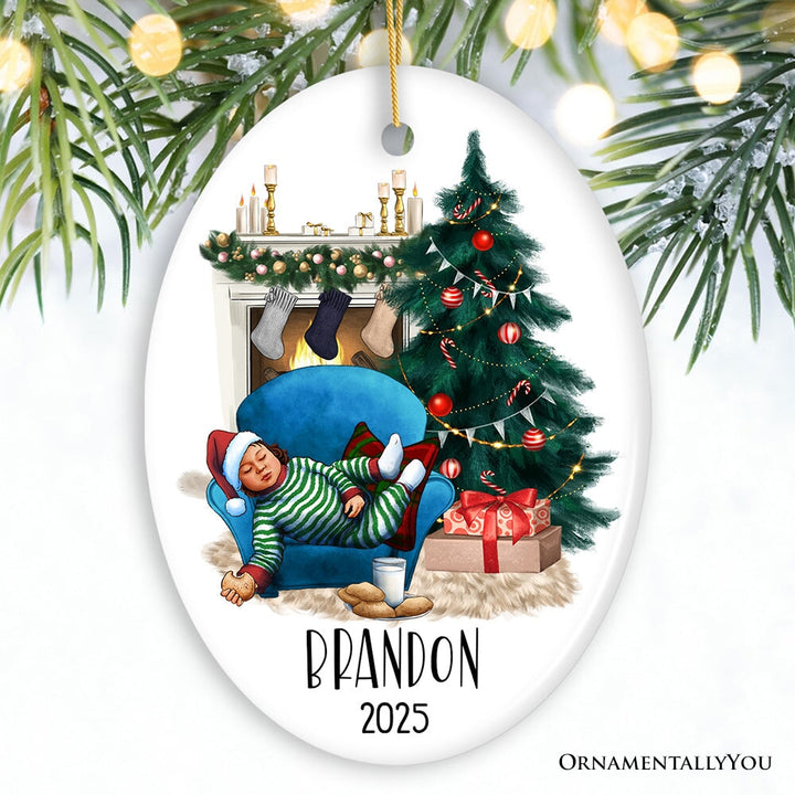 Personalized Toddler Ceramic Christmas Ornament, Gift for Child Ceramic Ornament OrnamentallyYou Circle