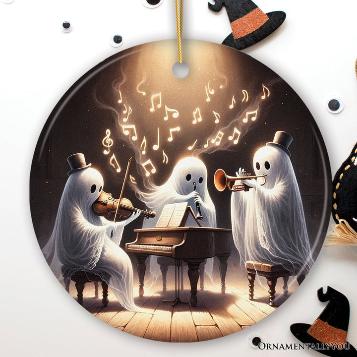 Ghostly Triumvirate Musical Prodigies Ornament, Whimsical Horror Musicians Unique Halloween Tree Gift Ceramic Ornament OrnamentallyYou