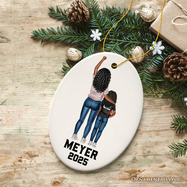 Personalized Football Family Ornament, Custom Christmas Gift Ceramic Ornament OrnamentallyYou