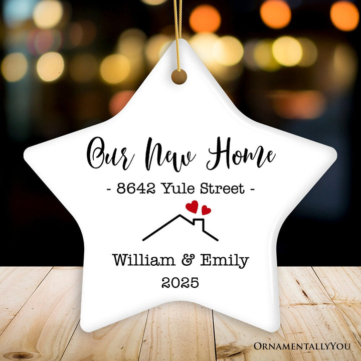 Minimalist New Home Christmas Ornament, Keepsake Housewarming Gift Ceramic Ornament OrnamentallyYou Star