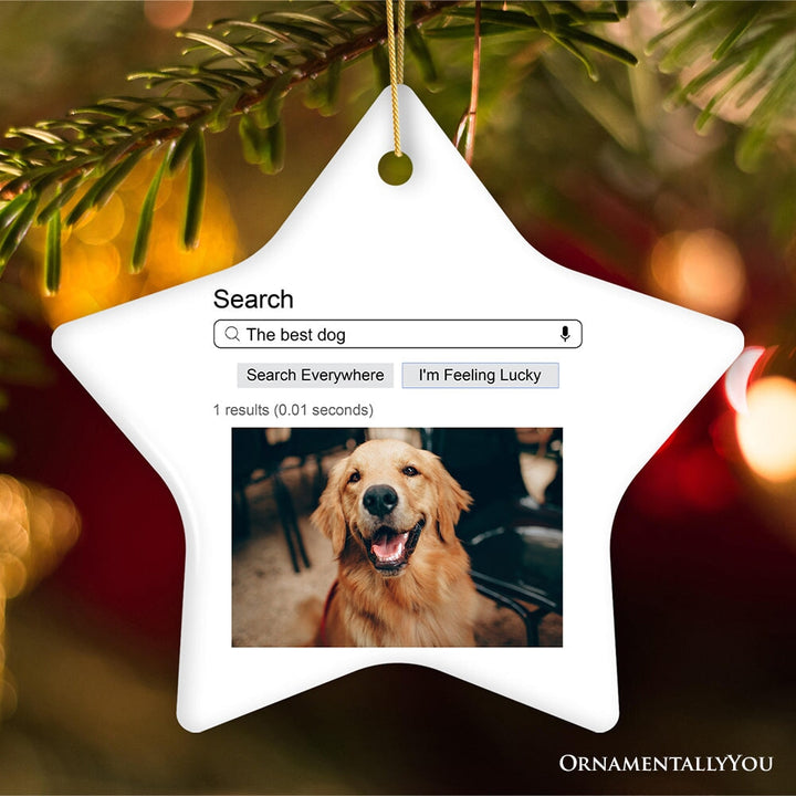 Search Engine Results Photo Personalized Ornament, Corky and Sentimental, Whimsical Christmas Gift Ceramic Ornament OrnamentallyYou Star