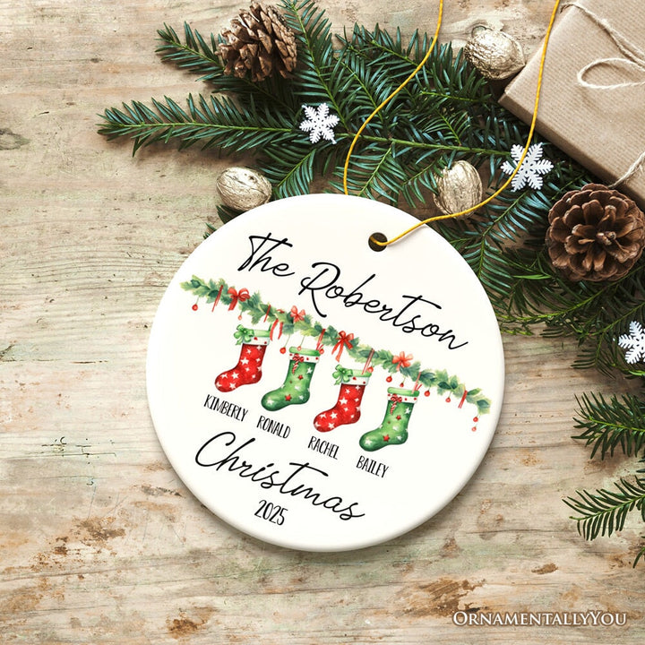 Hanging Stockings Personalized Christmas Ornament, Family Crew Keepsake Gift Ceramic Ornament OrnamentallyYou