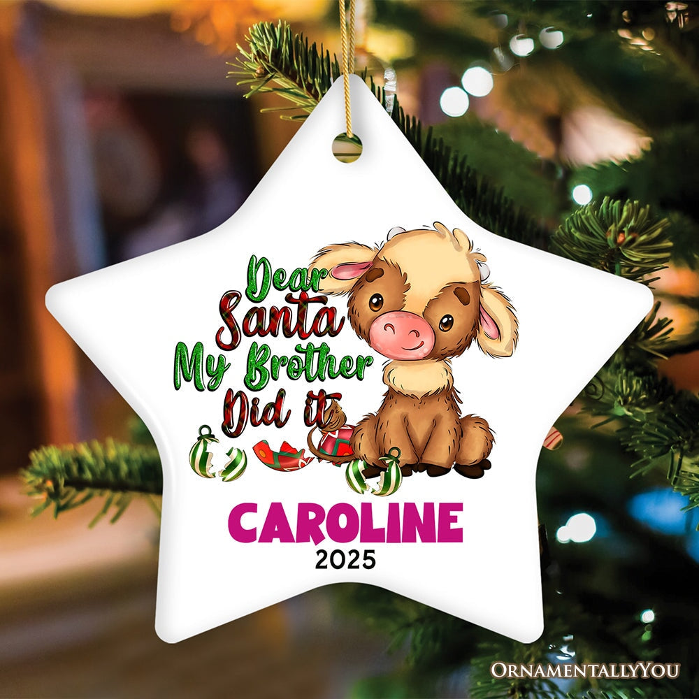 Fun Personalized Siblings Children Ornament, Playful Custom Christmas Gift for Son or Daughter Ceramic Ornament OrnamentallyYou Star