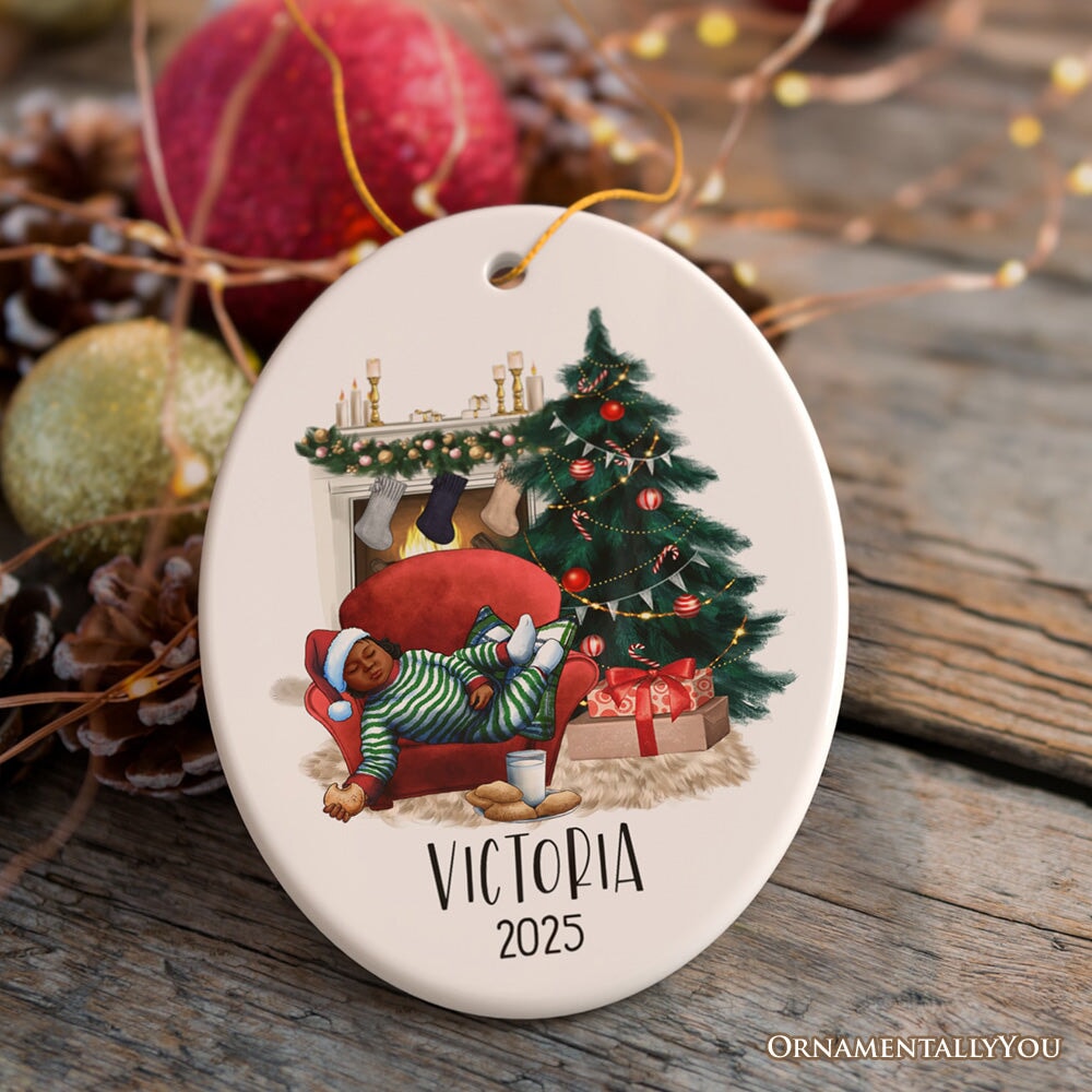Personalized Toddler Ceramic Christmas Ornament, Gift for Child Ceramic Ornament OrnamentallyYou