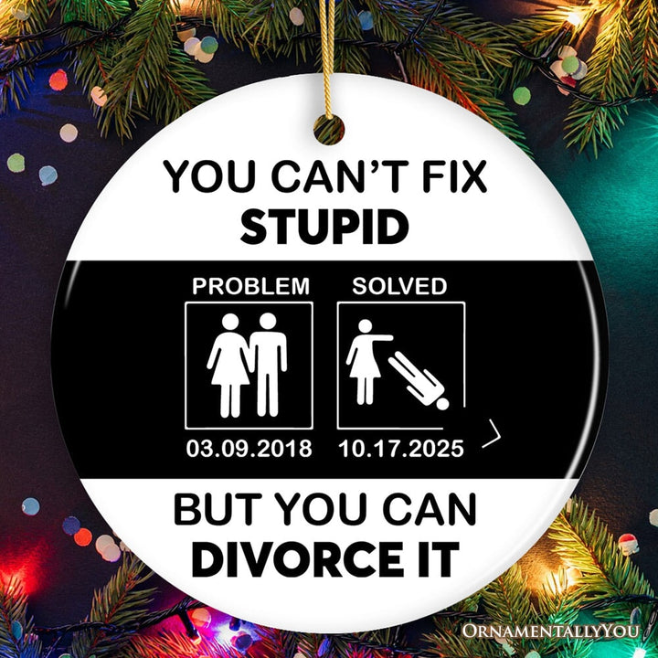Funny Divorce Party Favors Personalized Gift Ornament, Best Care Package Idea for Her Ceramic Ornament OrnamentallyYou