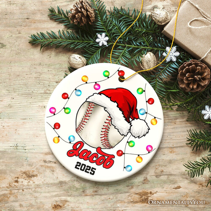 Baseball Ornament Customized with Player and Team, Custom Keepsake Coaches Gift Ceramic Ornament OrnamentallyYou