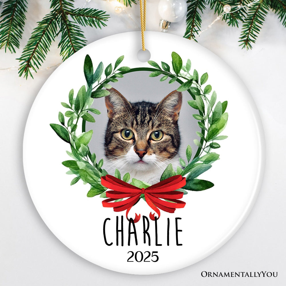 Pet Memorial Personalized Photo Ornament, In Memory of Dog or Cat Gift Ceramic Ornament OrnamentallyYou Circle