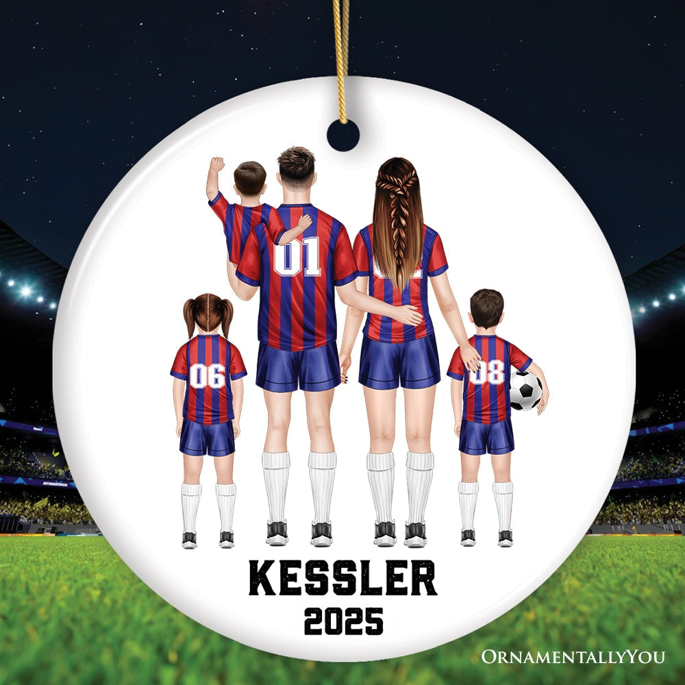 Soccer Family Personalized Ornament, Custom Christmas Gift for Football Players and Coaches Ceramic Ornament OrnamentallyYou Circle