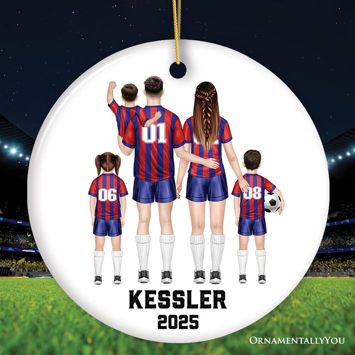 Soccer Family Personalized Ornament, Custom Christmas Gift for Football Players and Coaches Ceramic Ornament OrnamentallyYou Circle