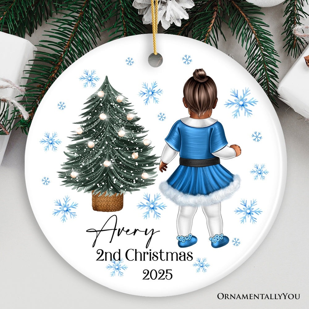Baby’s 2nd Christmas Personalized Ornament, Cute Custom Handmade Second Xmas Keepsake Ceramic Ornament OrnamentallyYou