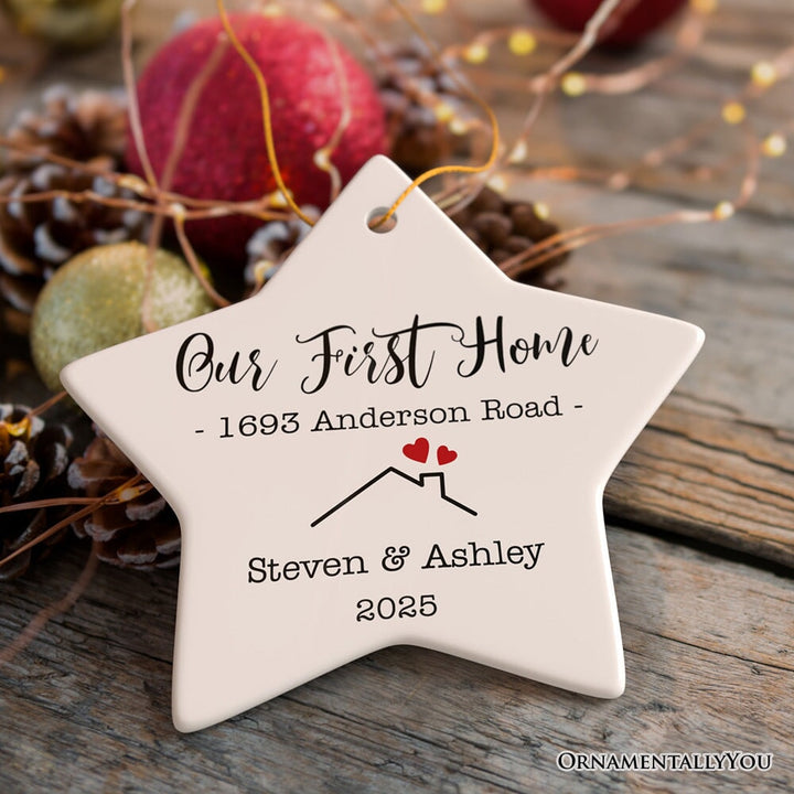 Minimalist New Home Christmas Ornament, Keepsake Housewarming Gift Ceramic Ornament OrnamentallyYou