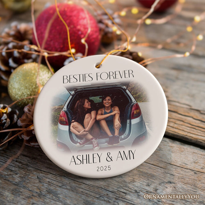 Best Friend and Sister Personalized Keepsake Ornament, A Gift for the Bestie Ceramic Ornament OrnamentallyYou
