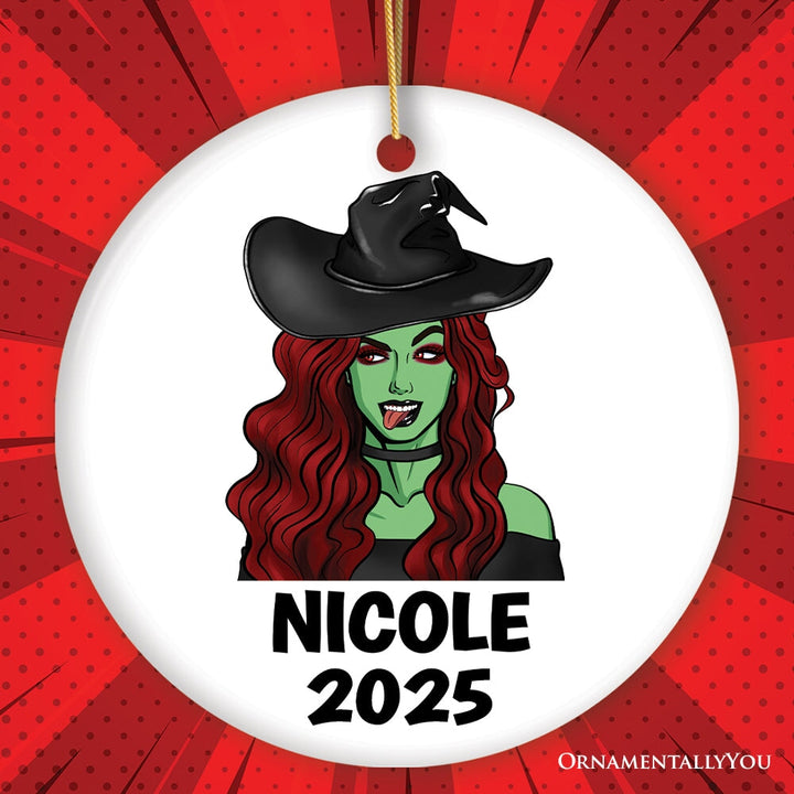 Female Supervillain Custom Comic Style Ornament, Hardcore Punk Badass Emo Gift Ceramic Ornament OrnamentallyYou