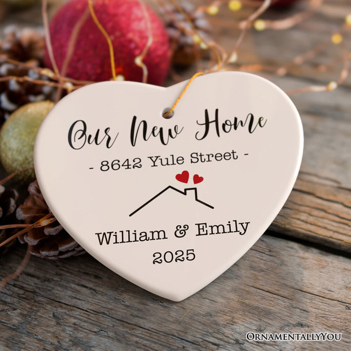 Minimalist New Home Christmas Ornament, Keepsake Housewarming Gift Ceramic Ornament OrnamentallyYou