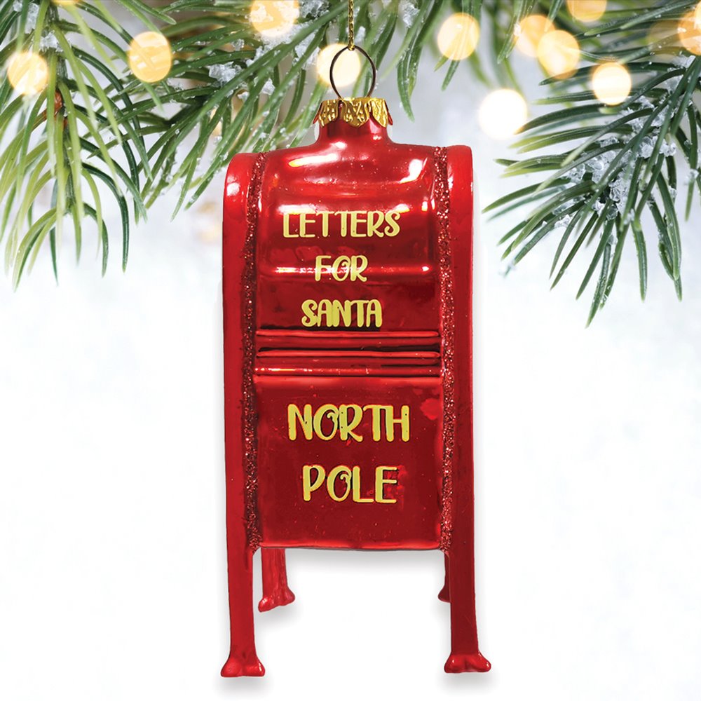 Letters for Santa Mailbox Glass Christmas Ornament Glass Ornament OrnamentallyYou