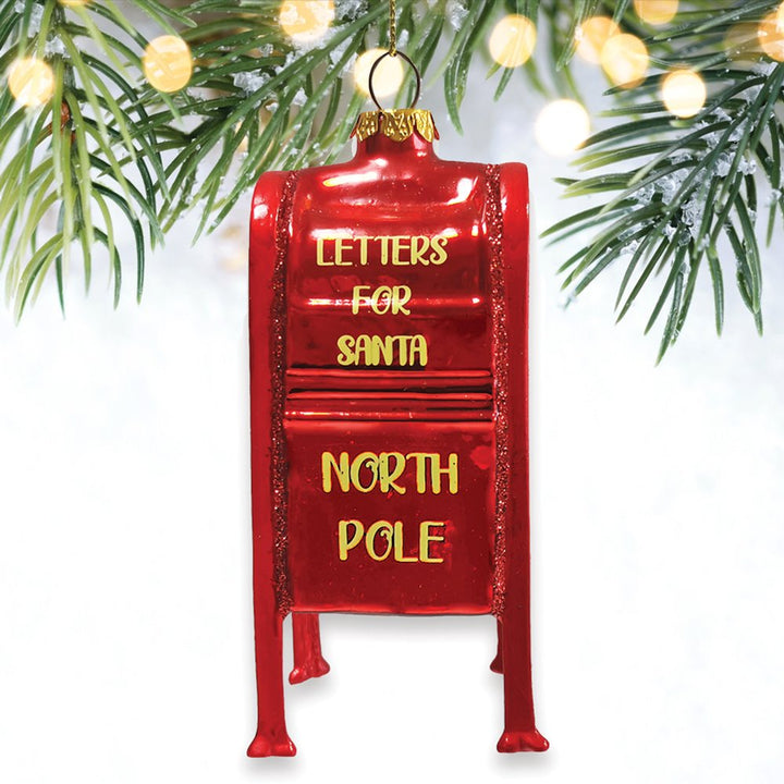 Letters for Santa Mailbox Glass Christmas Ornament Glass Ornament OrnamentallyYou