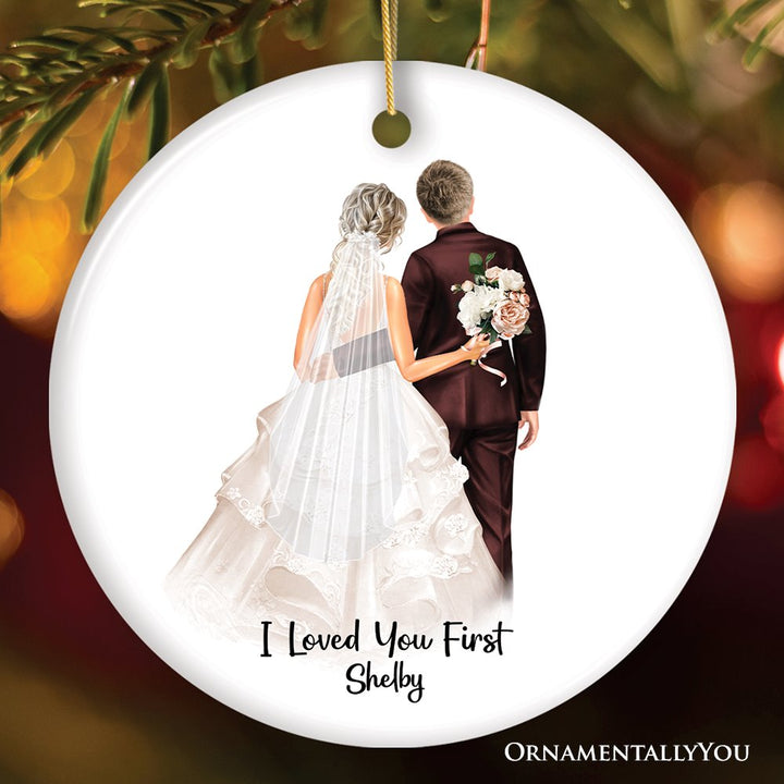 Father and Daughter Wedding Bride Personalized Gift Ornament Ceramic Ornament OrnamentallyYou Circle