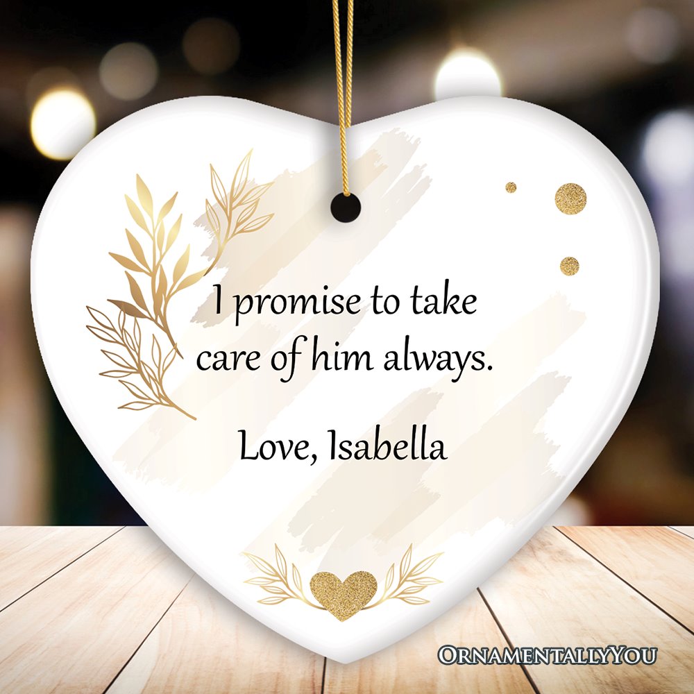 Groom’s Mother Gift From Bride Custom Keepsake Wedding Ornament Ceramic Ornament OrnamentallyYou Heart