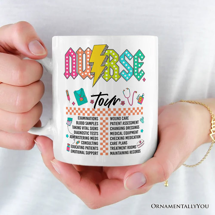Nurse Life Tour Personalized Mug, Medical Worker Custom Gift with Name Personalized Ceramic Mug OrnamentallyYou