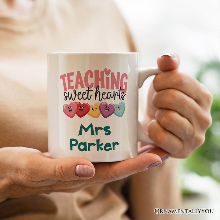 Teacher Personalized Mug, Appreciation Custom Gift with Name Personalized Ceramic Mug OrnamentallyYou