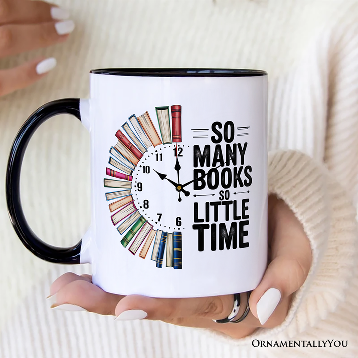 So Many Books So Little Time Personalized Mug, Funny Book Lover Gift with Custom Name