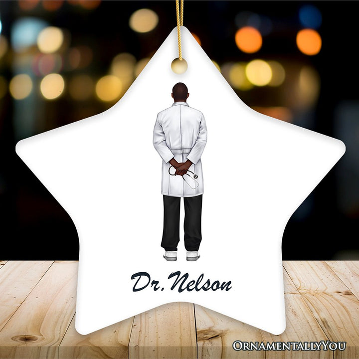 Personalized Doctor Ornament Ceramic Ornament OrnamentallyYou Star