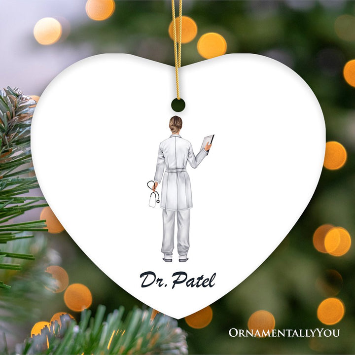 Personalized Doctor Ornament Ceramic Ornament OrnamentallyYou Heart