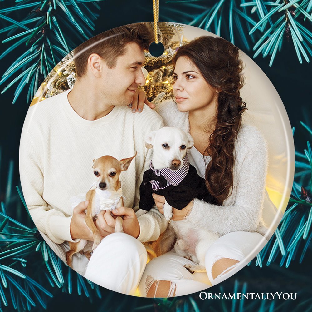 Personalized Custom Photo Ornament, All Shapes Available Ceramic Ornament OrnamentallyYou Circle