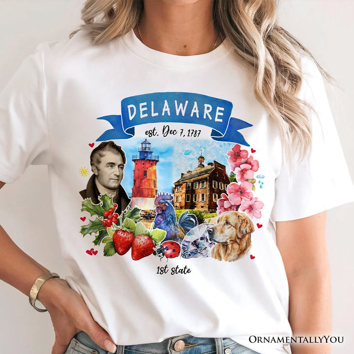 Artistic Delaware State Themes and Landmarks T-Shirt, Tee for History and Travel Lovers T-Shirts OrnamentallyYou