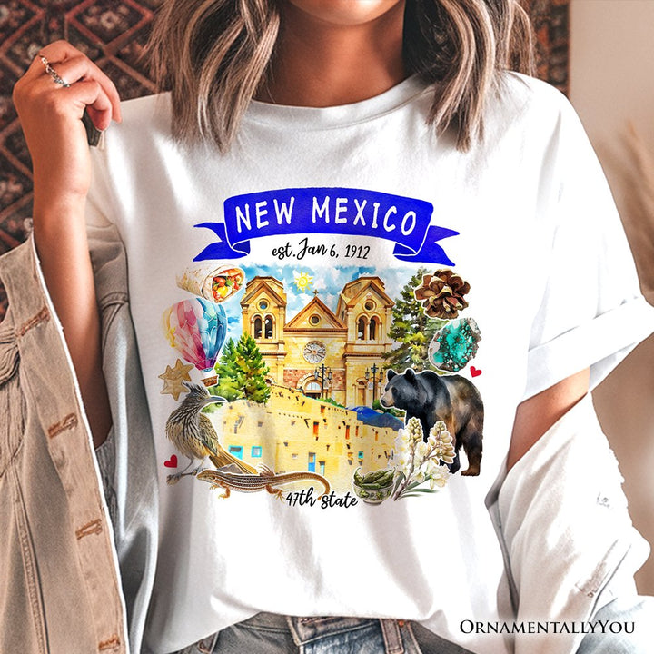 Artistic New Mexico State Themes and Landmarks T-Shirt, Tee for History and Travel Lovers T-Shirts OrnamentallyYou