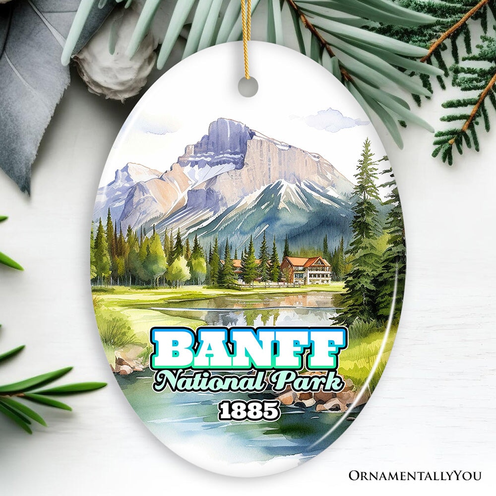 Banff National Park Paradise Ornament, Canada’s Natural Wonders Traveler Souvenir Ceramic Ornament OrnamentallyYou 