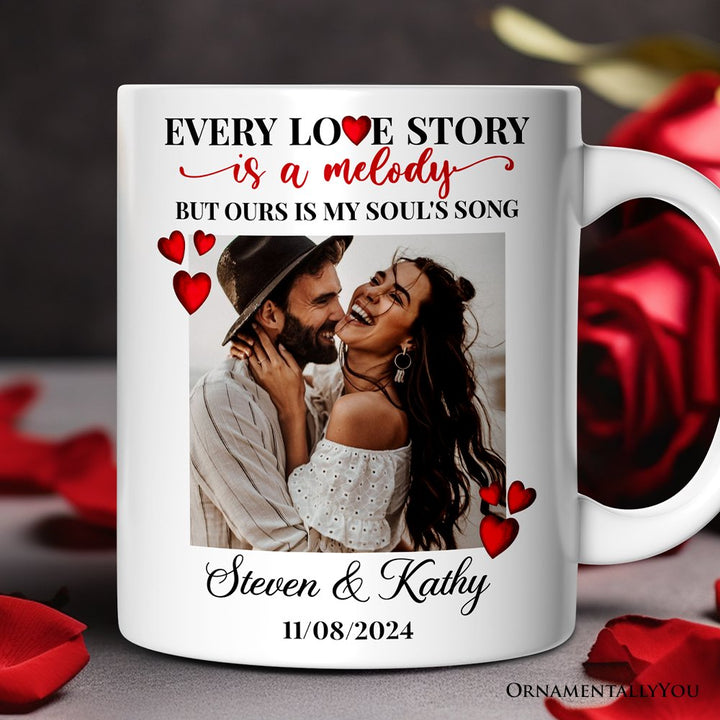 Custom Photo Mugs for Couple Lovers, Personalized Anniversary Mug Gift for Him Her Mug Personalized Ceramic Mug OrnamentallyYou 12oz Mug
