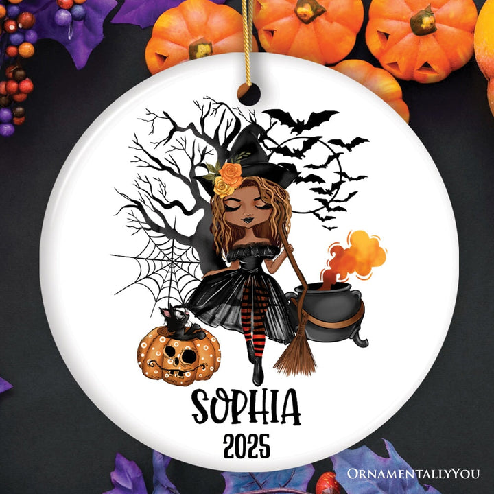 Custom Witch Halloween Theme Women's Ornament Ceramic Ornament OrnamentallyYou Circle