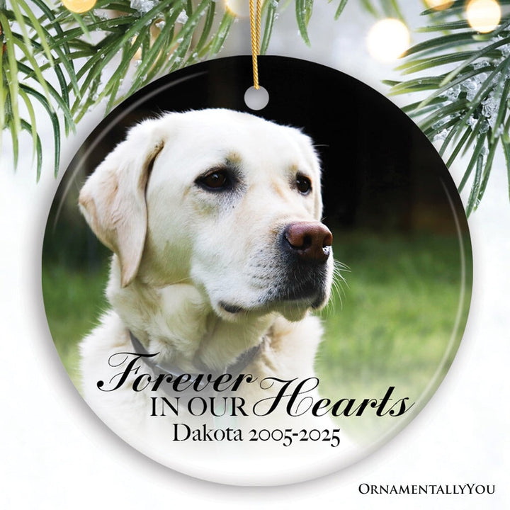 Dog Memorial Personalized Picture Ornament Ceramic Ornament OrnamentallyYou