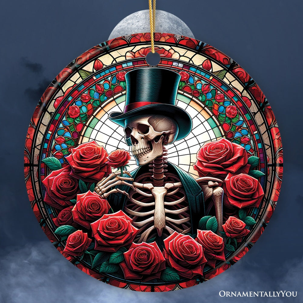 Skeleton with roses outlet Halloween decoration